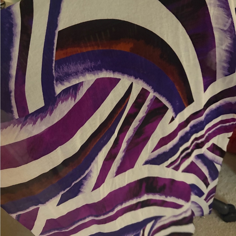 Calvin Klein Purple and White Scarf